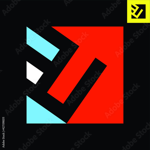 Letter U Logo. Letter U monogram logo design in Bauhaus art style. Vector logo in Eps 8.