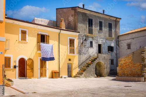 Colorful houses in the old town, Termoli, Italy