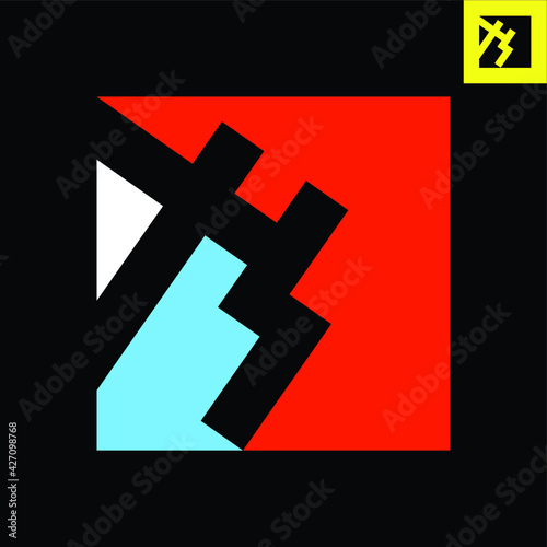 Letter H Logo. Letter H monogram logo design in Bauhaus art style. Vector logo in Eps 8.