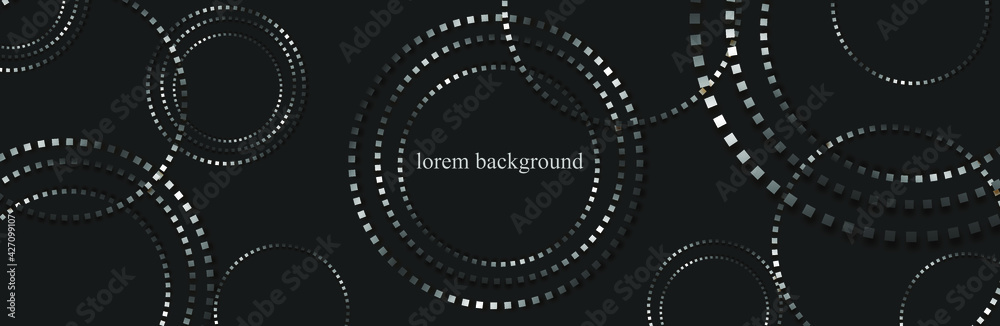 modern design. gray circles from squares. dark background. vector