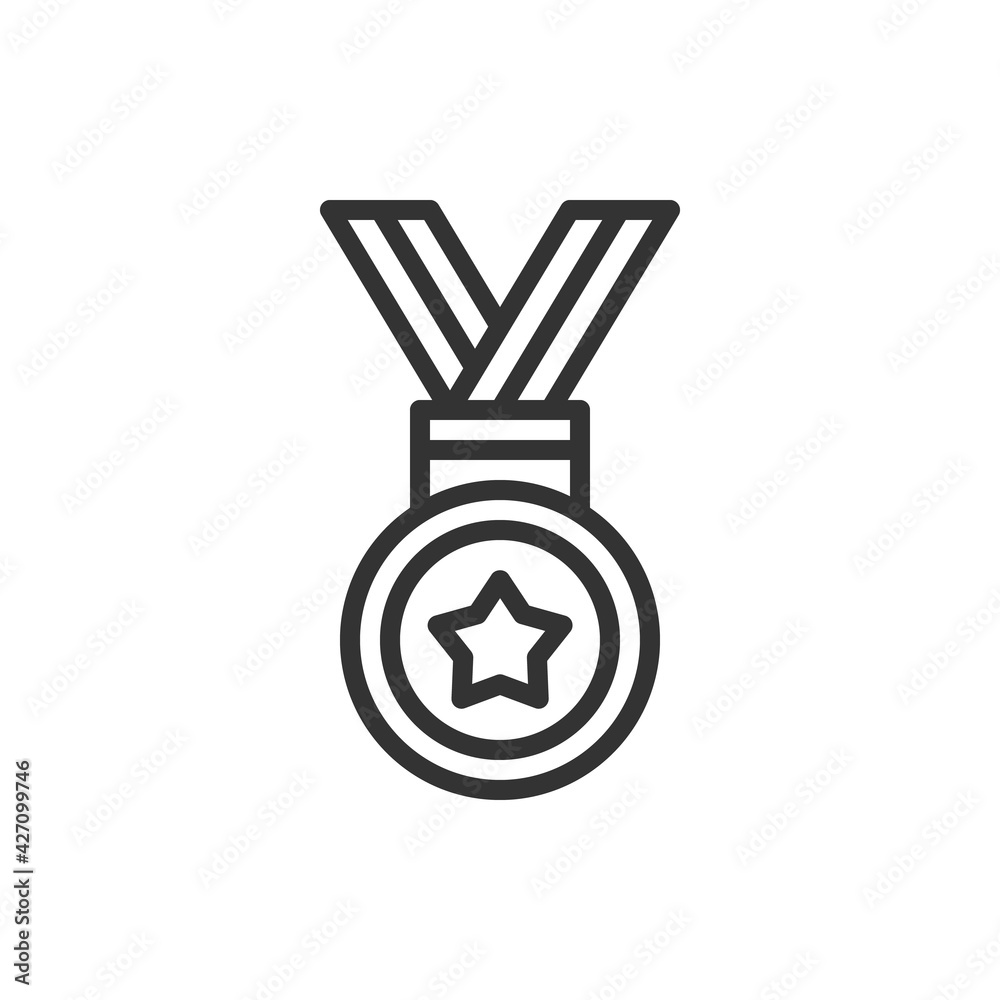 Medal icon line vector . Medal icon line vector .