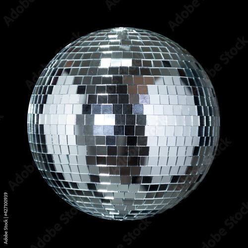 Disco Ball music event equipment on black background