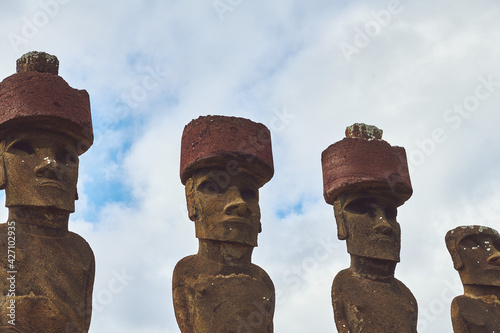 Moai statues on Rapa Nui (Easter Island)