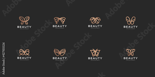 abstract logo butterfly logo line art