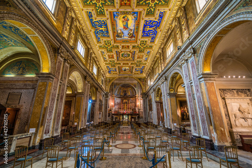 Interior sight in the Basilica of Santa Francesca Romana, in Rome, Italy. 