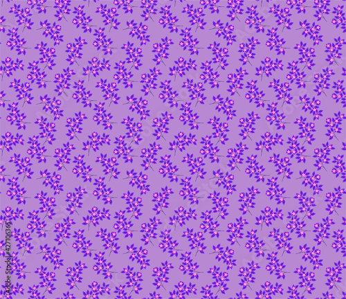 Vector stylish floristic pattern with decorative small flowers and leaves. Vintage background and print for textiles and fashion accessories