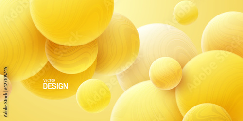 Abstract background with 3d yellow balls.