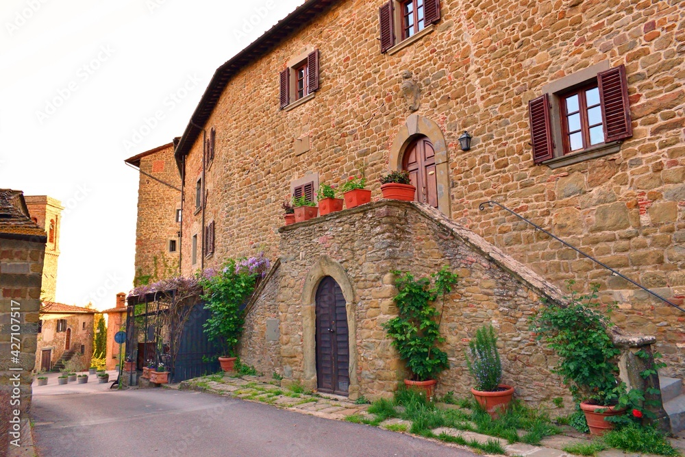 fortified medieval village of Volpaia in the town of Radda in Chianti, Siena Italy