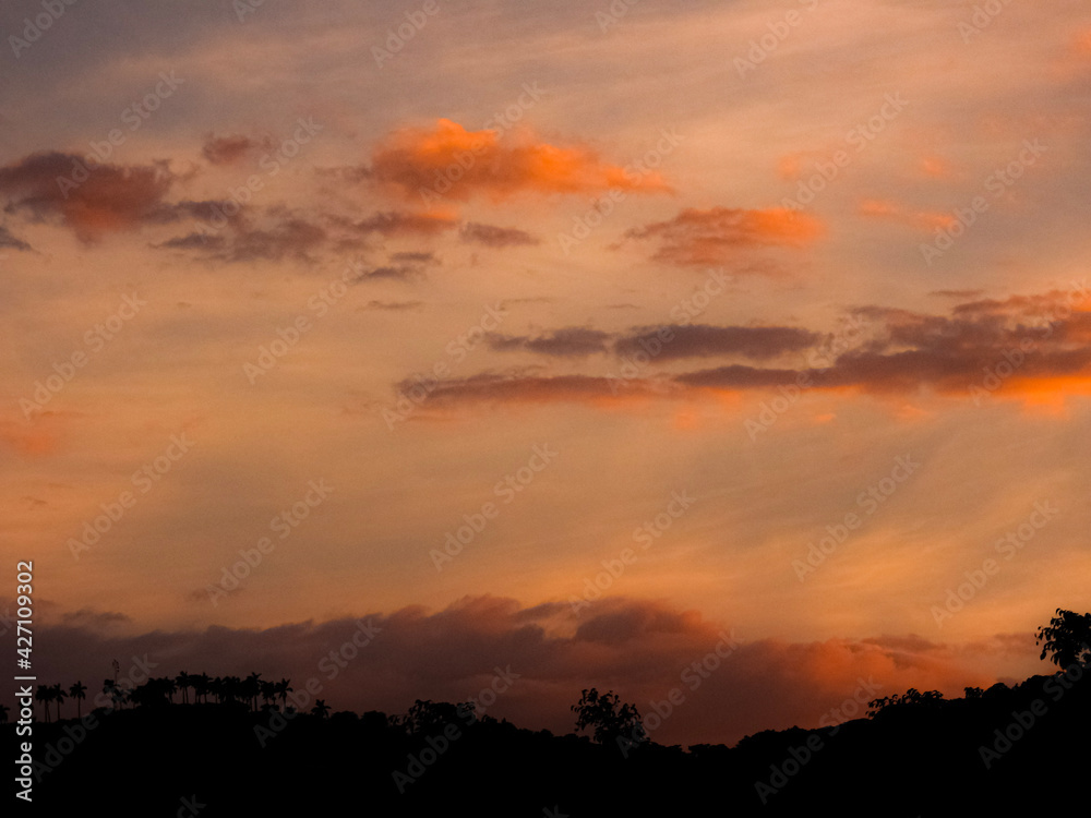 sunset in the mountains