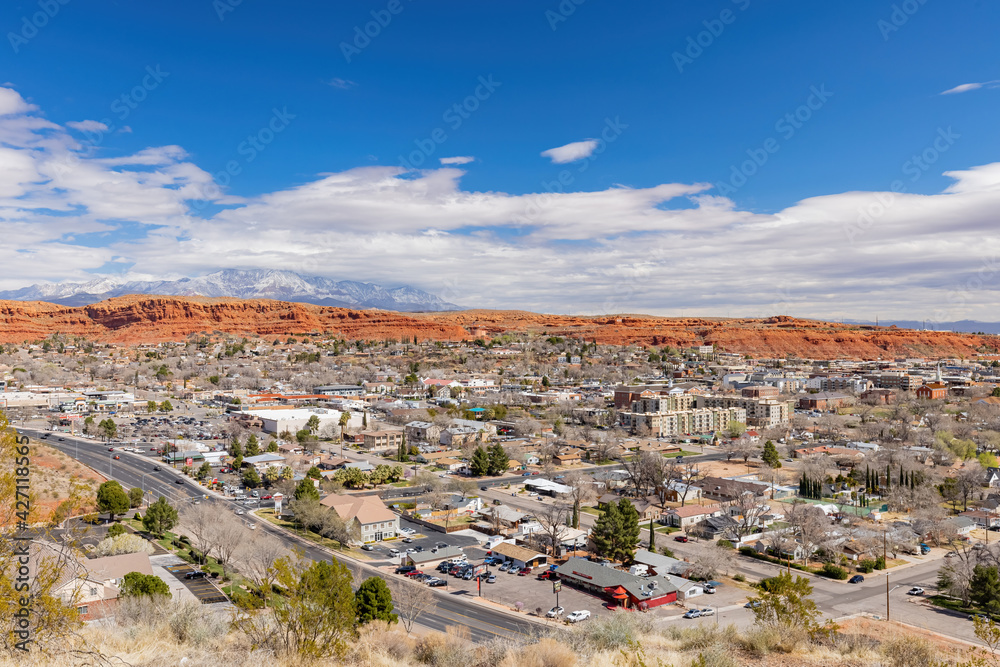 Aerial view of the cityscape of St George