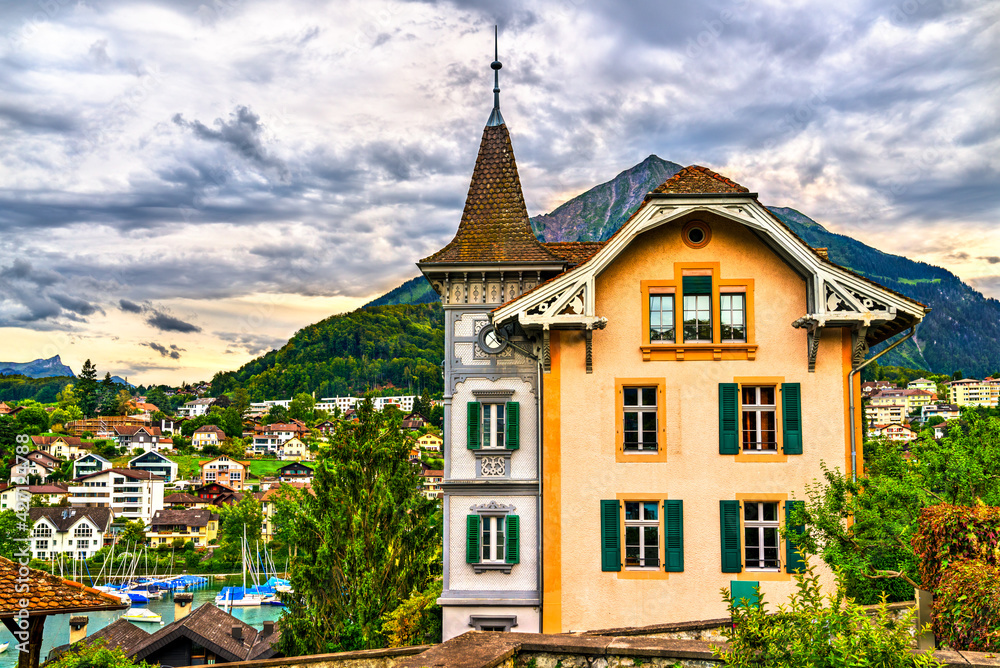 Traditional houses in Spiez, Switzerland Traditional houses in Spiez, Switzerland
