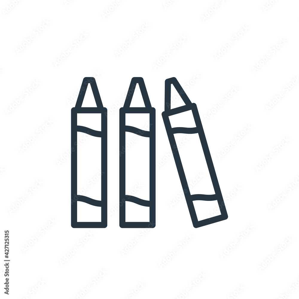 Vecteur Stock crayon icon. Thin linear crayon outline icon isolated on  white background. Line vector crayon sign, symbol for web and mobile. |  Adobe Stock