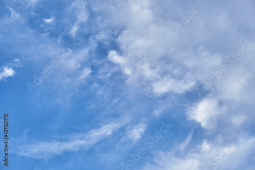 Beautiful and original white clouds on blue sky