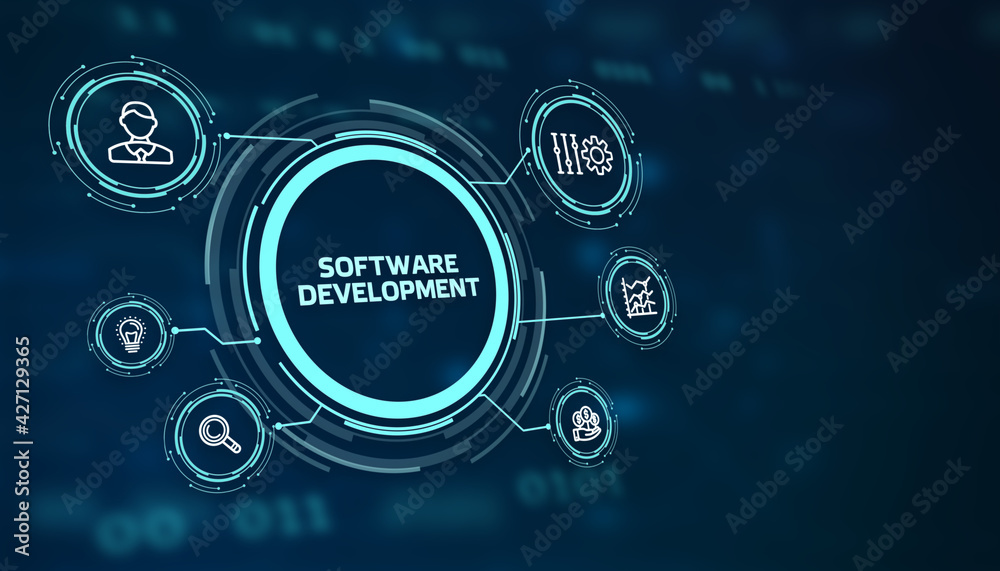 Inscription Software Development on the virtual display. Business, modern technology, internet and networking concept. Inscription Software Development on the virtual display. Business, modern technology, internet and networking concept.