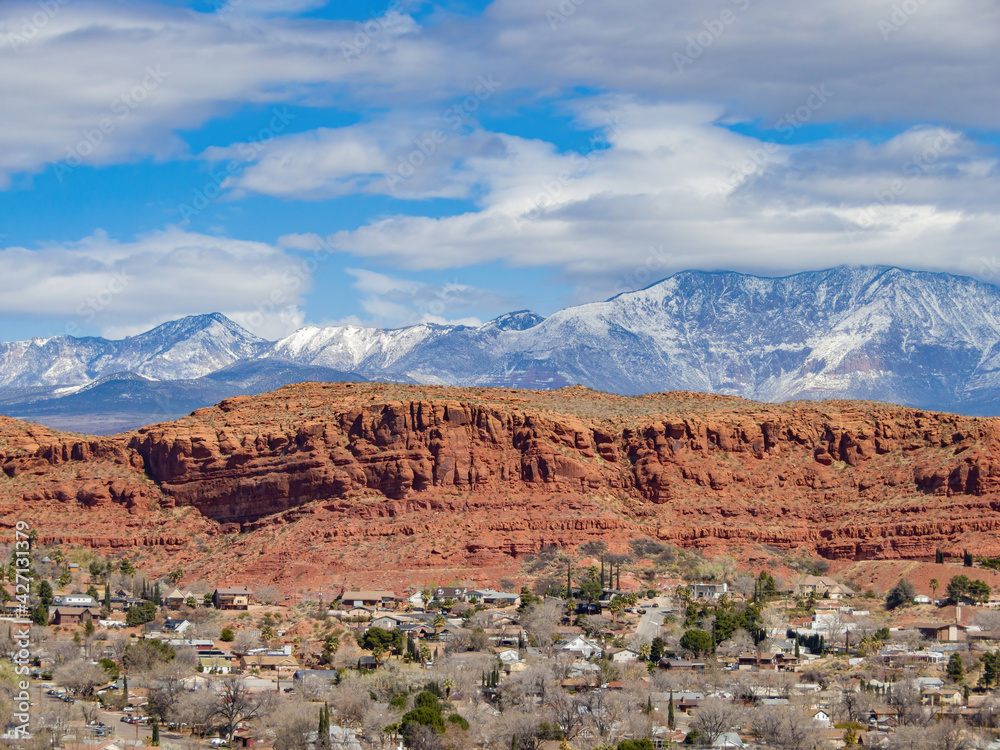 Aerial view of the cityscape of St George