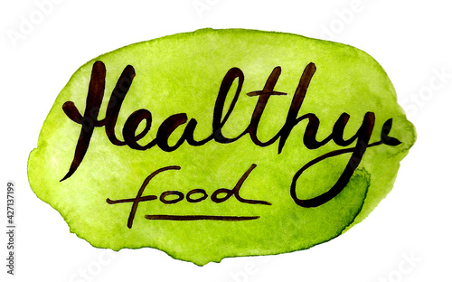 watercolor lettering green vegan handdrawn healthy organic natural food organic raw vegan