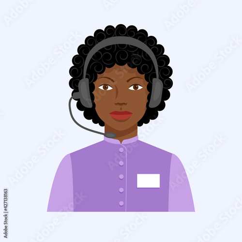 Call Center Dispatcher. Hotline. Online support worker, telephone service operator. Logistic, assistent, customer support manager. Remote service specialist with headphone. Vector Flat Illustration.