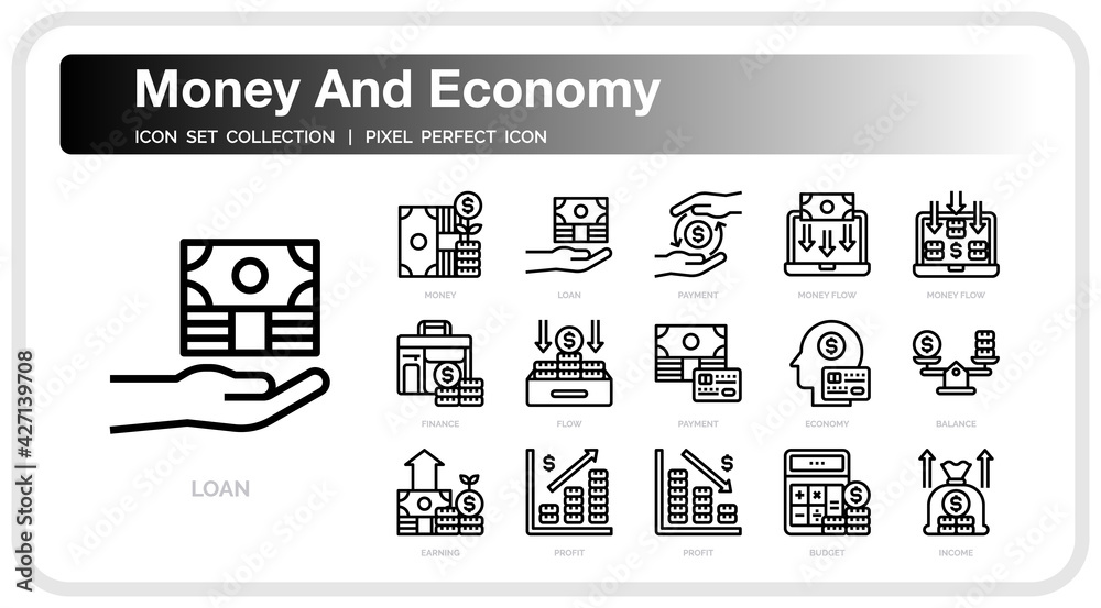 Money and economy icon set