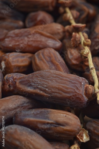 dried date palm fruits or kurma, ramadan food.