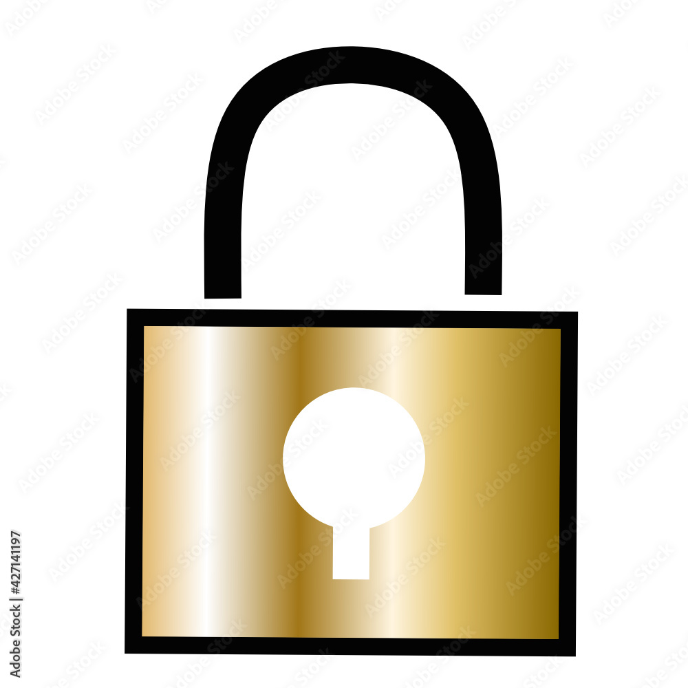 padlock with key isolated icon padlock with key isolated icon
