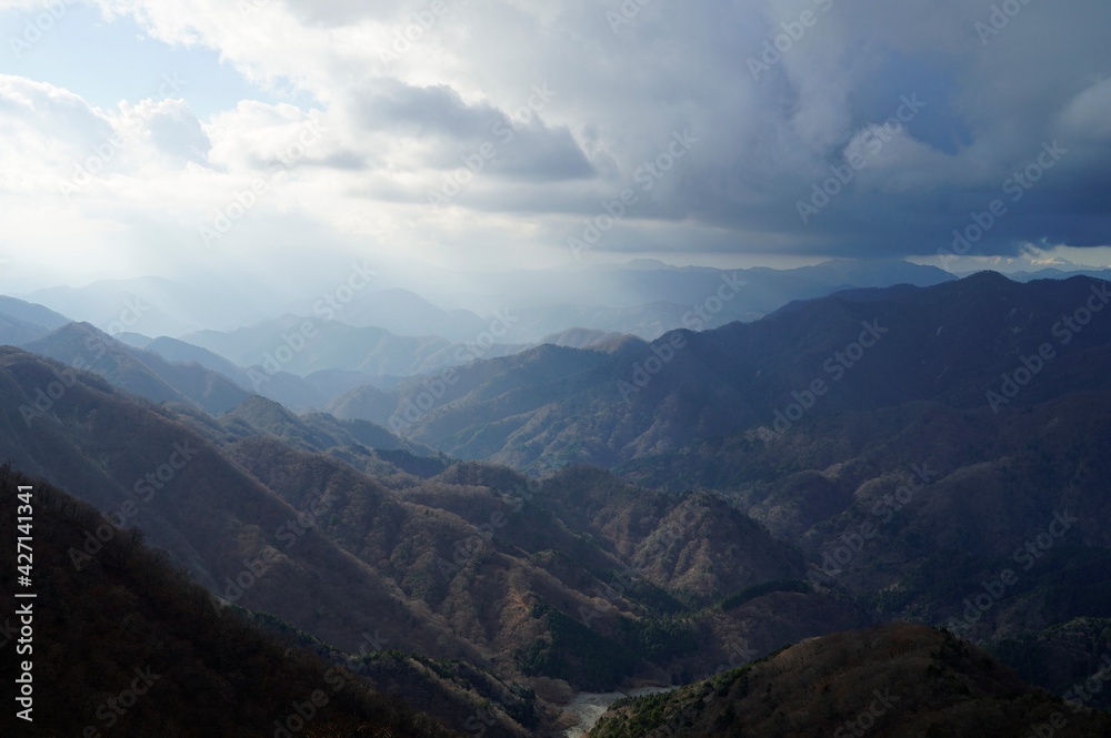 丹沢の登山風景