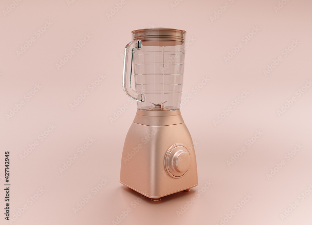 Anodized Rose Gold Material single color kitchen appliance, Blender, on  light pinkish color background, 3d rendering, utensil Illustration Stock |  Adobe Stock