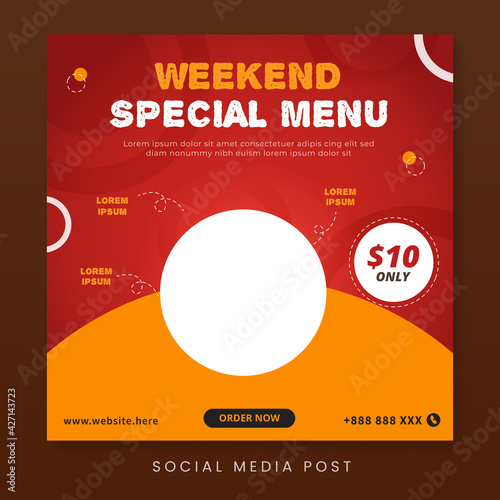 Weekend special menu social media post template
