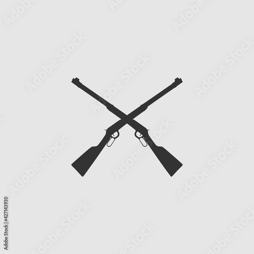 Vector Simple Isolated Crossed Rifles Icon