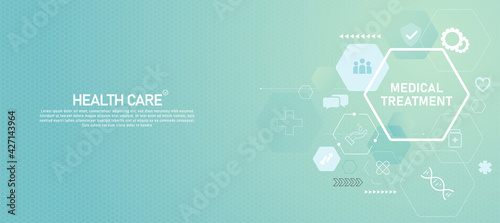 Geometric hexagon background Medical concept with vector icon