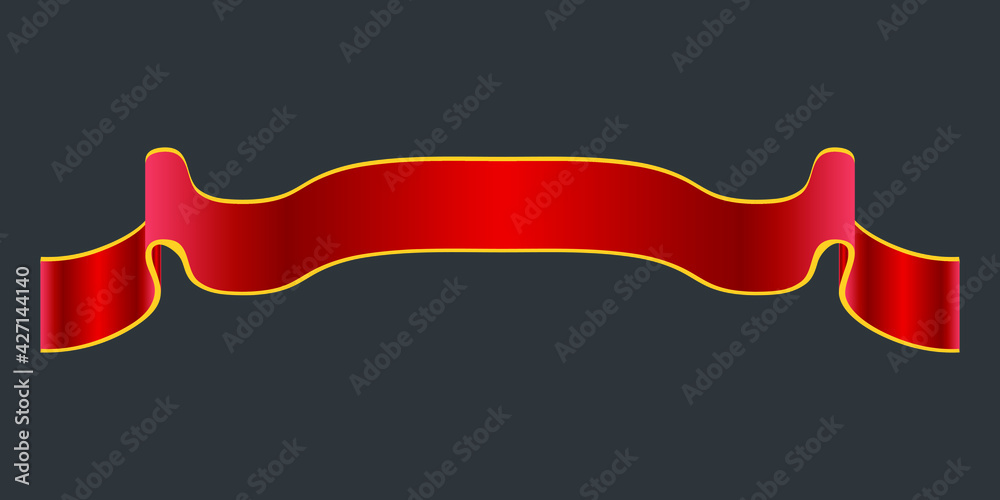 Naklejka premium Elegance red ribbon banner. Vector Banner Stock Illustration.