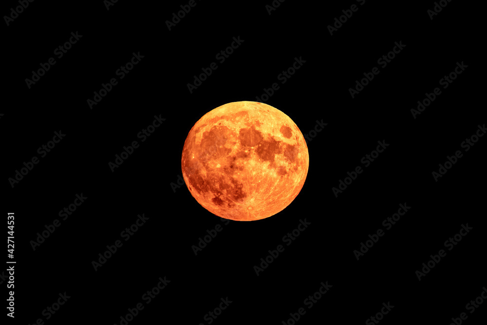 Obraz premium Red full moon in red color also called bloodmoon