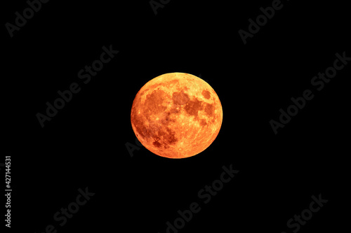 Red full moon in red color also called bloodmoon