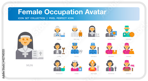 Occupation avatar icon set