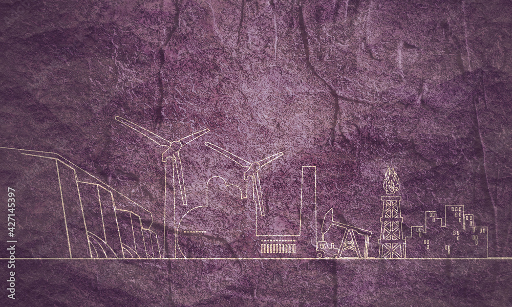 Obraz premium Brochure template design. Stone material grunge texture