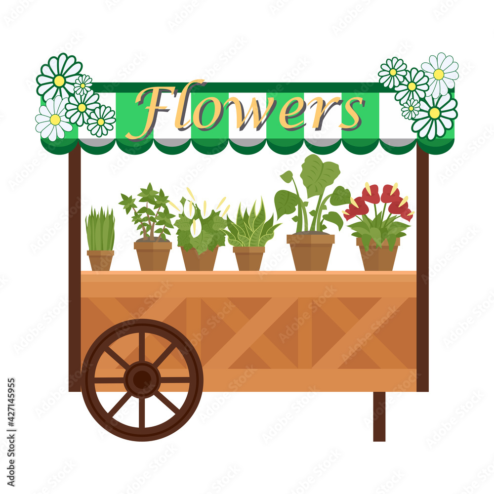 flowers cart icon illustration flat eps10 illustration flowers cart icon illustration flat eps10 illustration