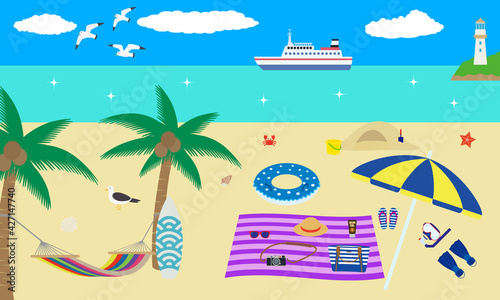 夏　ビーチ　海　バカンス