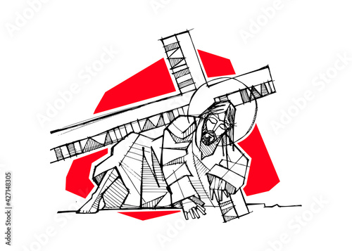 Jesus Christ with the Cross illustration