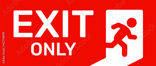 Emergency exit only safety signs and stickers banner.