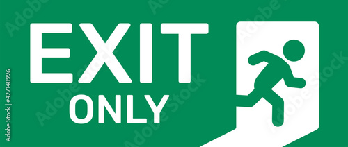 Exit only green sign vector.