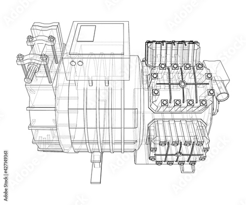 Air conditioning compressor. Vector