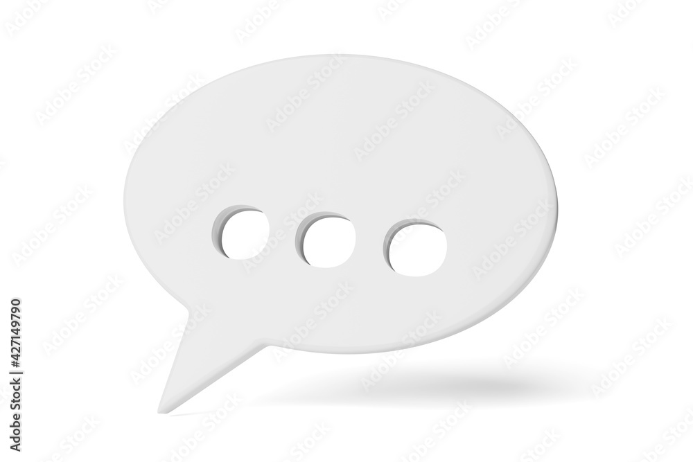 Speech bubble with ellipsis isolated on white. 3D rendering. Speech bubble with ellipsis isolated on white. 3D rendering.