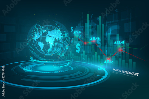 Stock market or forex trading graph in graphic concept suitable for financial investment or Economic trends business idea and all art work design.