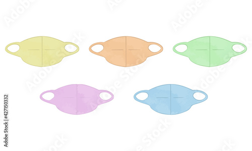 Pastel colour 3D masks with round ear hooks