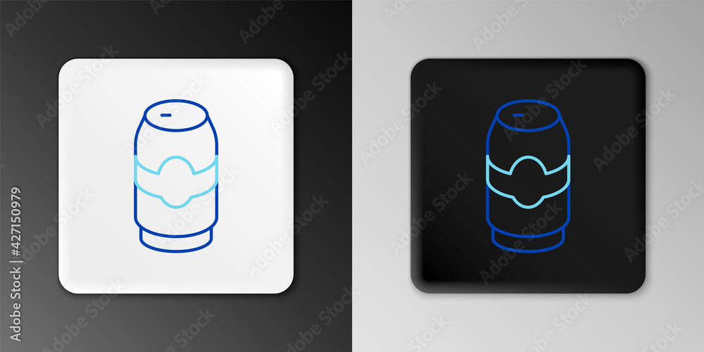 Line Beer can icon isolated on grey background. Colorful outline concept. Vector Line Beer can icon isolated on grey background. Colorful outline concept. Vector