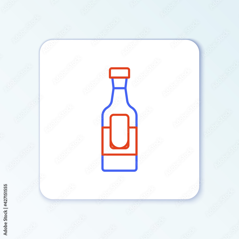 Line Wine bottle icon isolated on white background. Colorful outline concept. Vector Line Wine bottle icon isolated on white background. Colorful outline concept. Vector