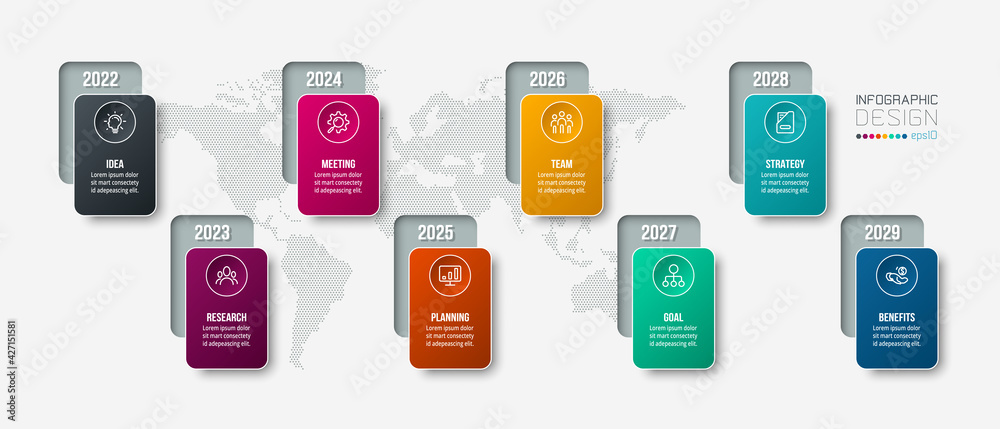 Business concept infographic template with yearly option. Business concept infographic template with yearly option.