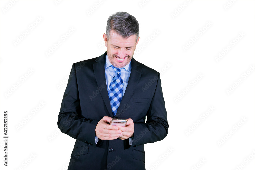 Businessman reading message on his cellphone Businessman reading message on his cellphone