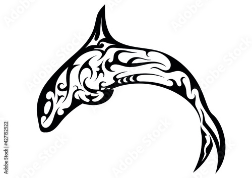 orca killer whale abstract tattoo ethnic symbol sticker