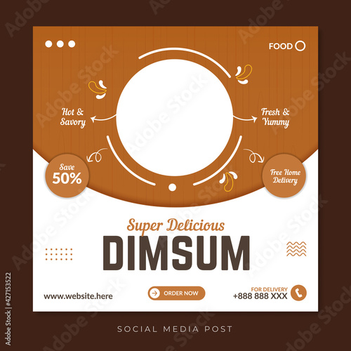 Delicious dimsum social media promotion template