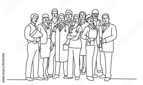 Group of people of different professions.